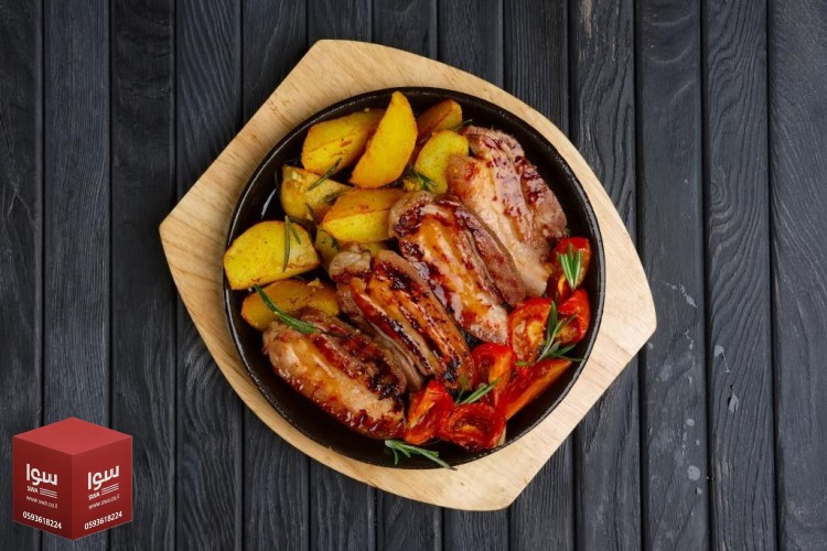 لحم بالفرن مع البطاطس والخضار